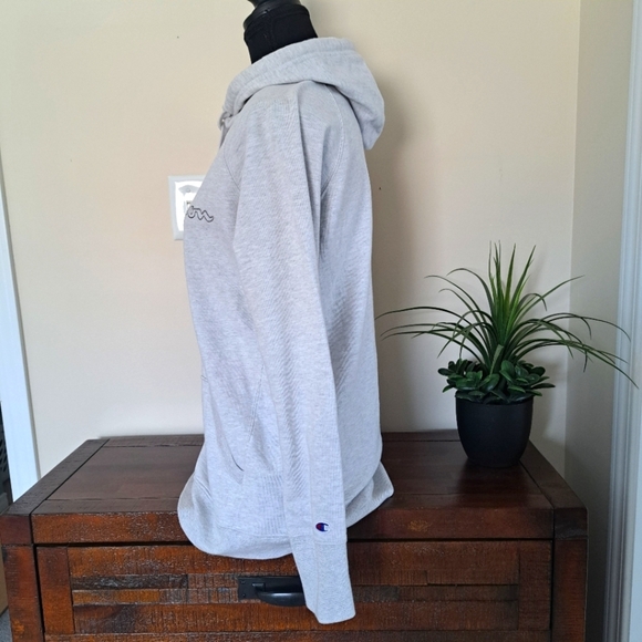 Champion Hoodie Light Grey Womens Medium Sweatshirt Cotton Blend - Picture 4 of 13
